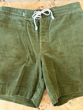 Birdwell Beach Britches green corduroy shorts